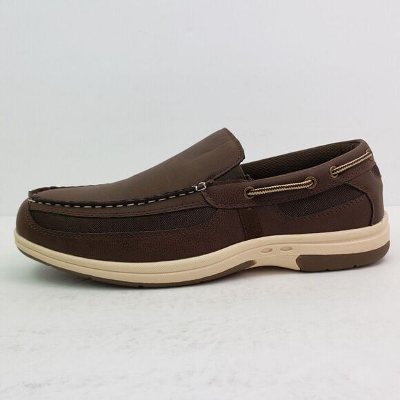 Deer Stags Mens Size 9 Dark Brown Bowen Memory Foam Slip On Boat Loafer Shoes main image 14